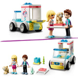 LEGO 41694 Friends Pet Clinic Ambulance Vet Toy for Kids 4 Plus Years Old, Animal Rescue Play Set for Pre-School Children