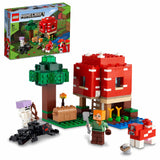 LEGO 21179 Minecraft The Mushroom House Set, Building Toy for Kids Age 8 , Gift Idea with Alex, Mooshroom & Spider Jockey Figures