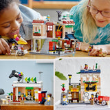 LEGO 31131 Creator 3in1 Downtown Noodle Shop House to Bike Shop or Arcade Modular Building Set, Toy Gift for Kids 8 Plus Years Old