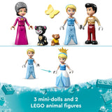 LEGO 43206 Disney Princess Cinderella and Prince Charming's Castle Doll House, Buildable Toy with 3 Mini Dolls, plus Gus Gus and Lucifer Figures