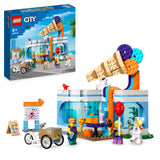 LEGO 60363 City Ice-Cream Shop Toy for 6+ Year Olds with Cart Bike and 3 Minifigures, Birthday Gift for Boys, Girls, Kids, 2023 Set