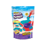 SPIN MASTER - Kinetic Sand Mold n’ Flow, 1.5 Red and Teal Play Sand, 3 Tools Sensory Toys for Kids Ages 3+