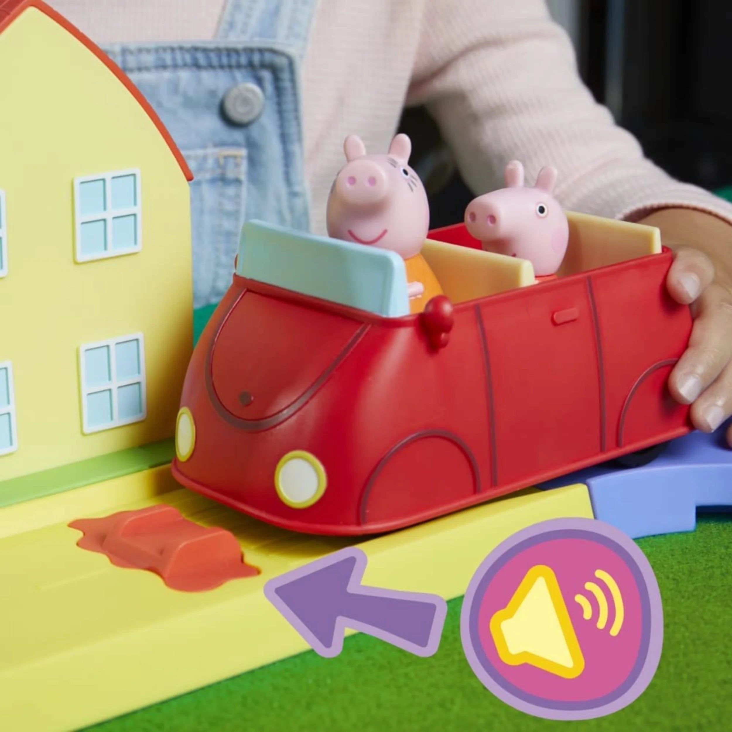 Hasbro - Peppa Pig All Around Peppa’s Town Set with Adjustable Track; Includes Vehicle and 1 Figure; 35+ Sounds; Ages 3 and Up