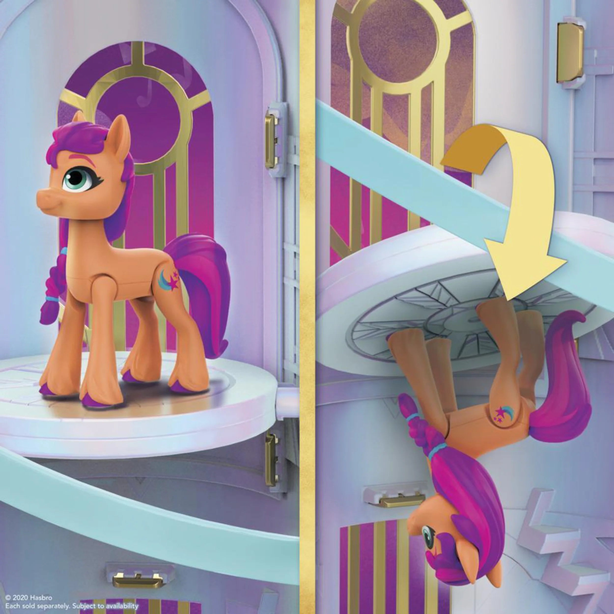 HASBRO - My Little Pony: A New Generation Movie Royal Racing Ziplines - 22-Inch Castle Playset with Ziplines, Princess Petals Toy - Mod: HSBF21565L0
