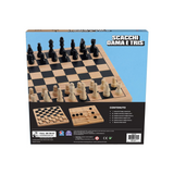 SPIN MASTER - EG classici Checkers & Chess three games in Wood