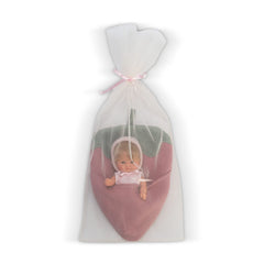 ASI Dolls Lalka Bonboncin Strawberry Doll 20 cm inside a sheer bag with a pink and green strawberry design.