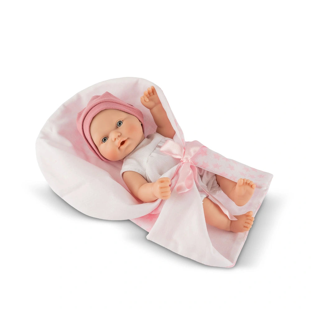 ASI Dolls - Max 25cm Star Swaddle Kollektion - Handgefertigte spanische Babypuppe - 3+ Jahre