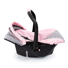 BAYER DESIGN - Doll Deluxe Car Seat with Canopy Gray Pink - Dolls Playsets Toy Figures