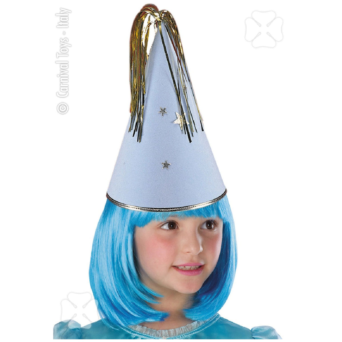 Carnival Toys - Velvet Blue Fairy Hat With Silver Stars For Magical Dress Up Fun - Pretend Professions And Role Playing