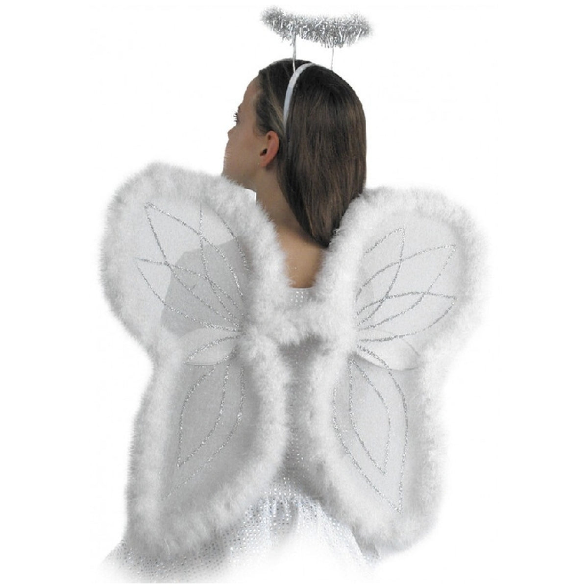 Carnival Toys - White Wings With Marabout Edge For Dress Up Fun And Imaginative Play - Pretend Professions And Role Playing