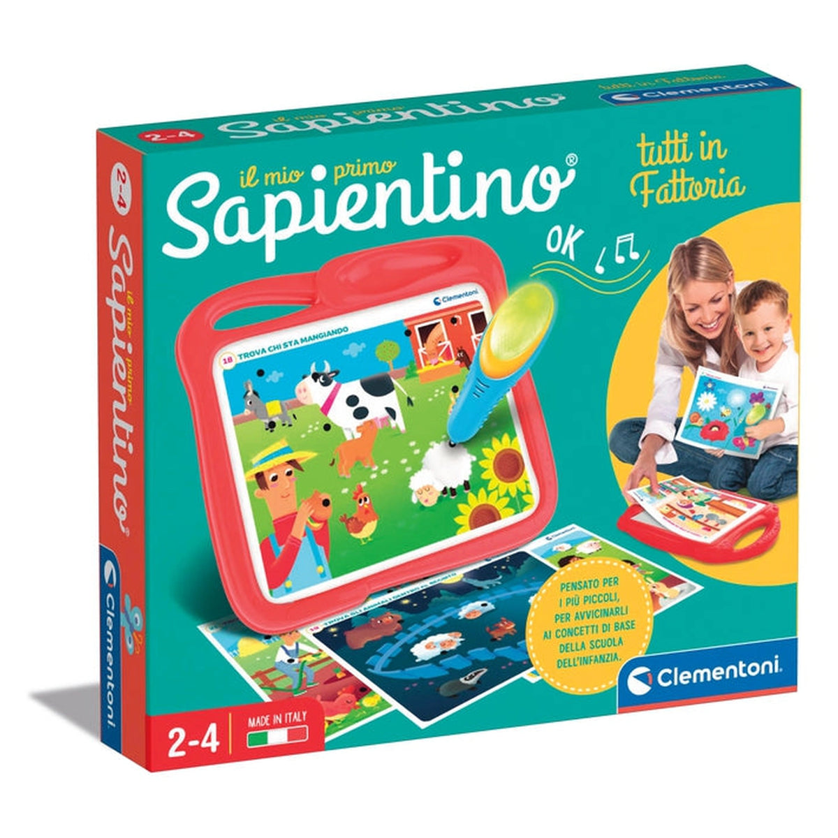 Clementoni - Mein erstes Sapientino Alle auf dem Bauernhof Baby-Spielzeug - Italienische Ausgabe