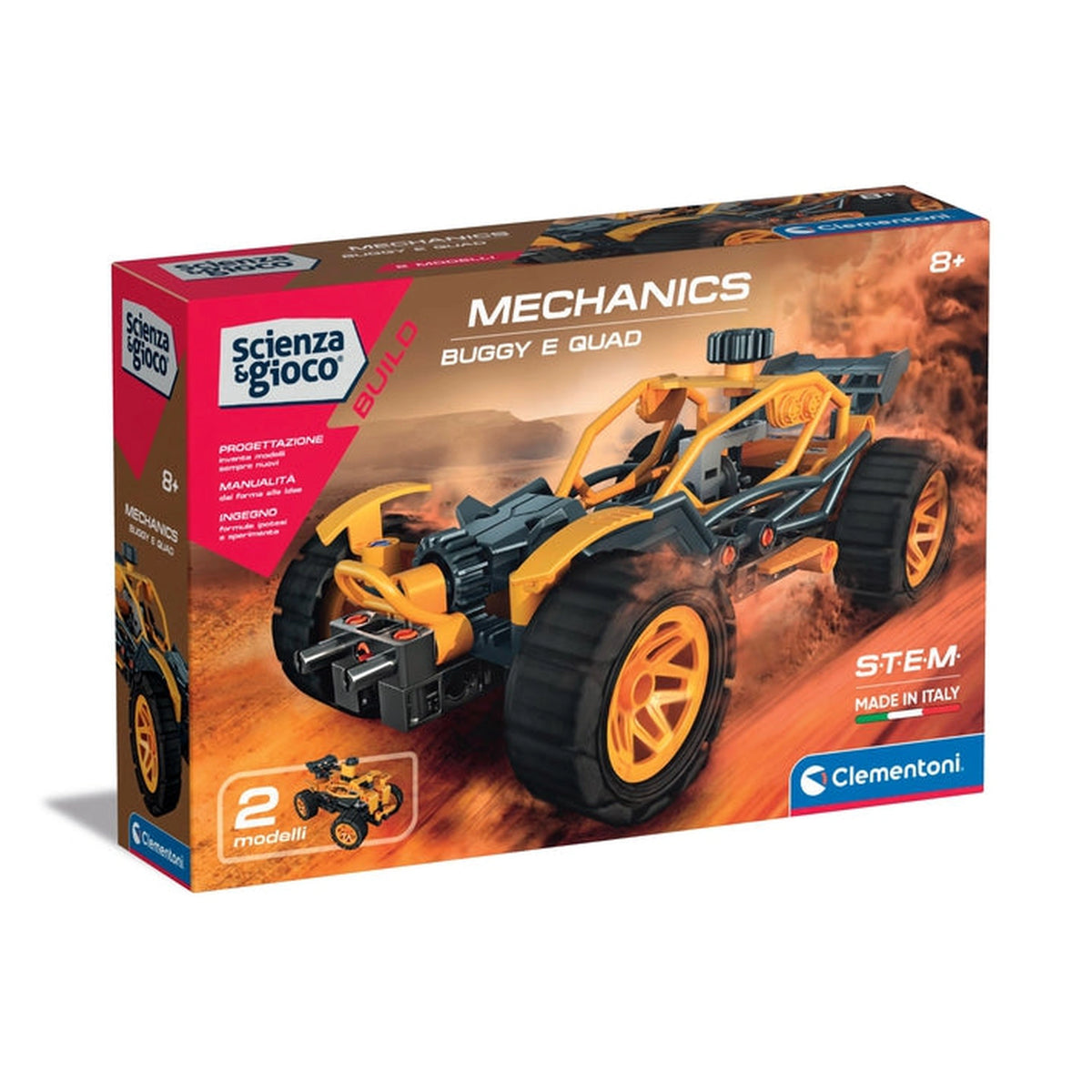 Clementoni Scienza E Gioco Build - Mechanics Build 2 Models - Buggy And Quad Construction Set Toys