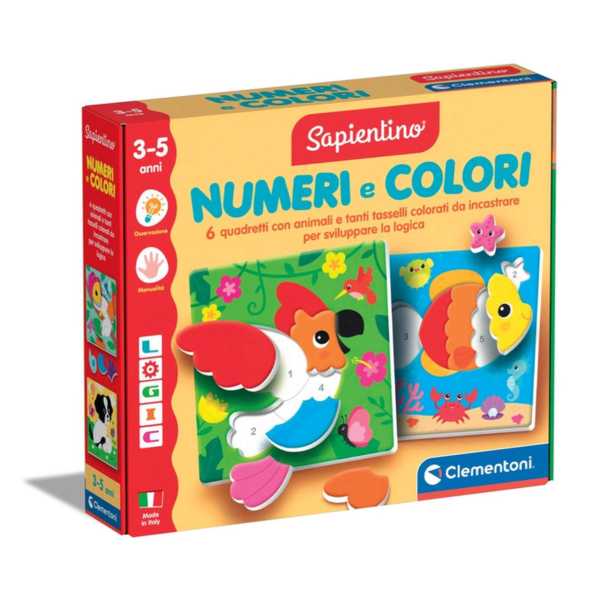 Clementoni - Spapientino-Logic-Numeri-e-Colori - Educational-Toys