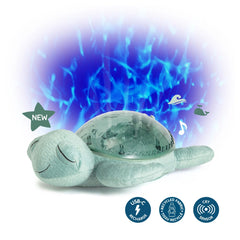 Cloud-B - Projector Nightlight with White Noise Soothing Sounds - Tranquil Turtle Rechargeable Green - Stuffed Animals Age +0M - CDB9001-GR