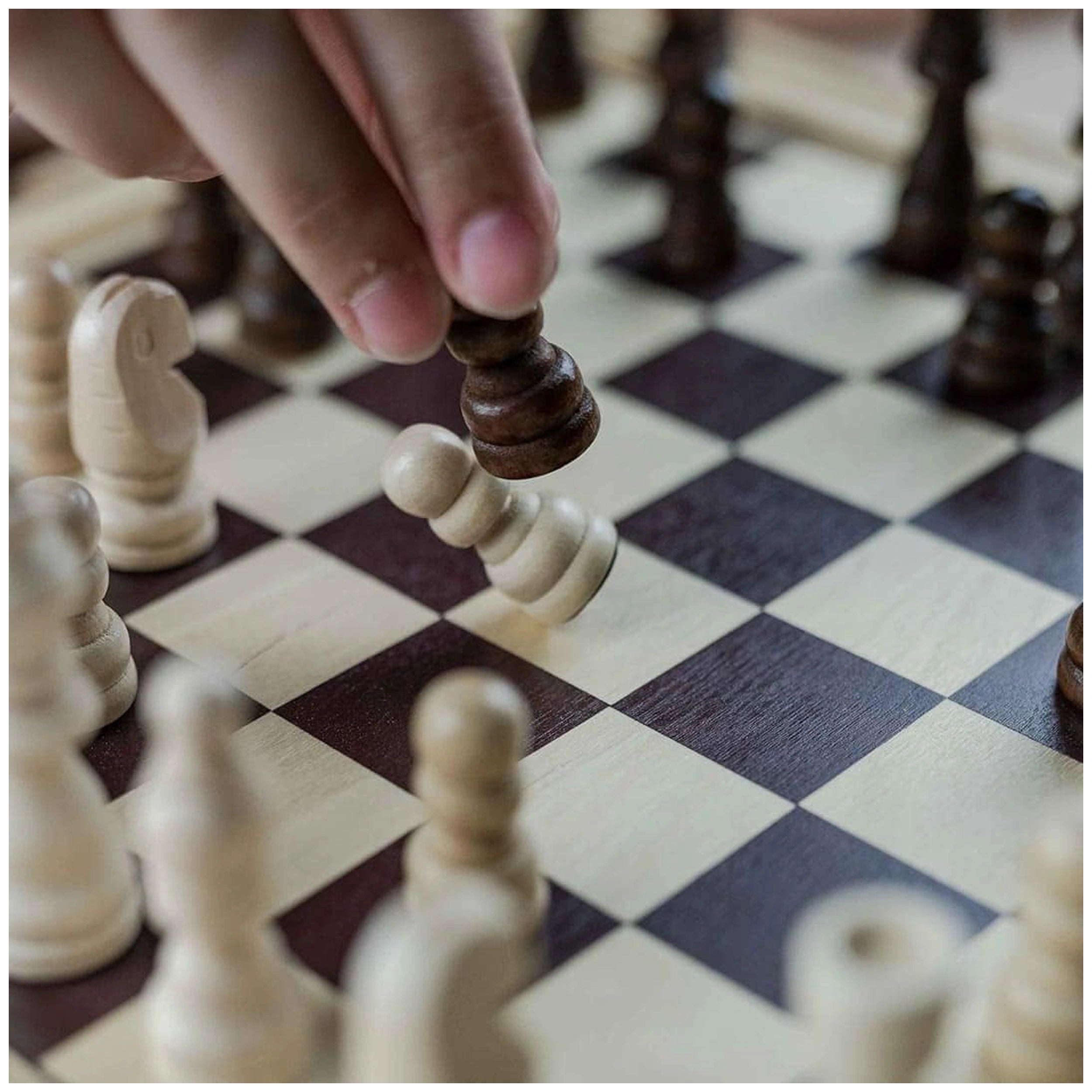 Dal Negro - Tria Chess And Checkers Top Wooden Board Games Set