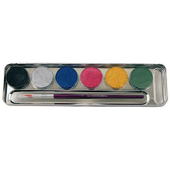 EULENSPIEGEL - Palette Métallique de 6 Couleurs Périssables avec Pinceau - Maquillage Professionnel