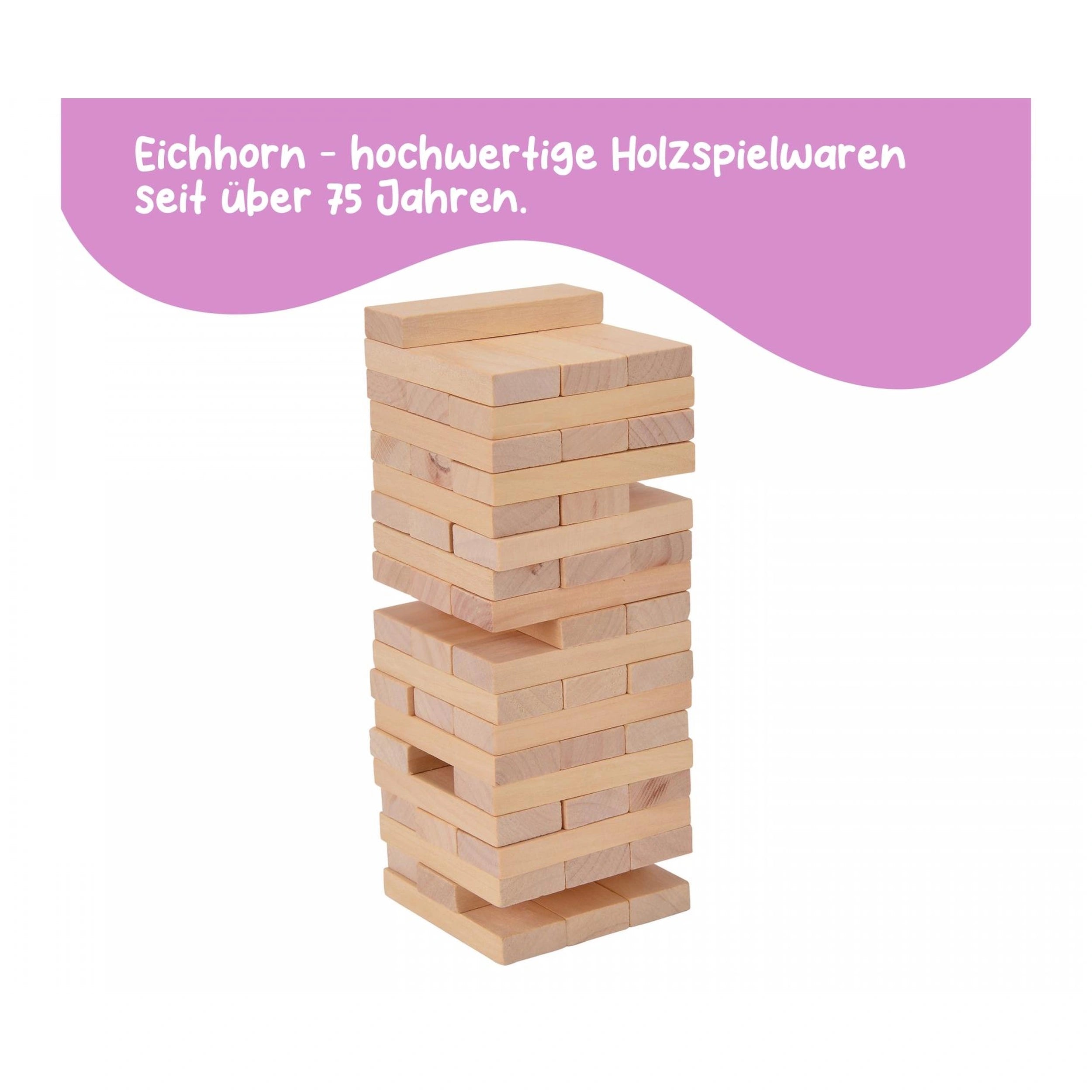 Eichhorn - Torre di Impilamento in Legno - 54 Pezzi - Giochi da Tavolo - Giochi da Tavolo