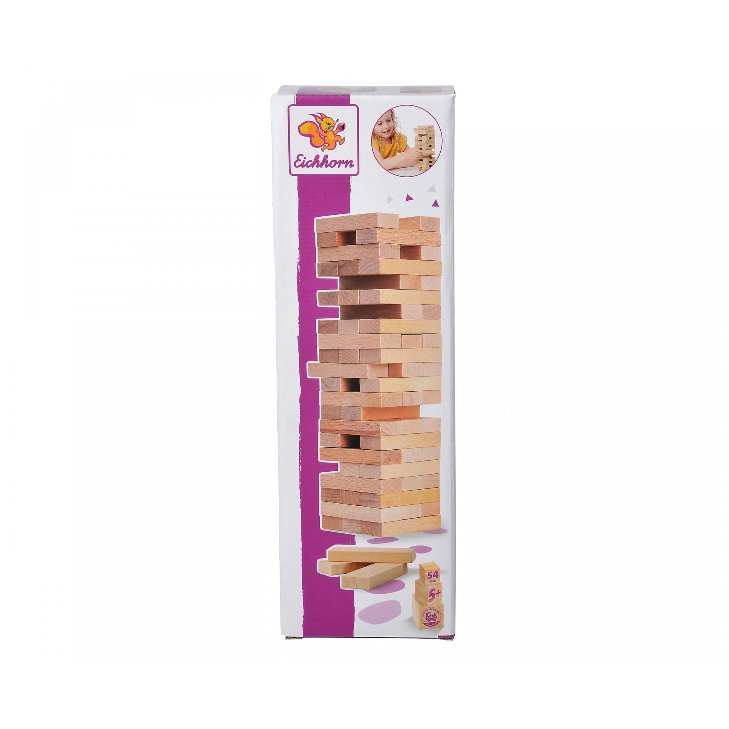 Eichhorn - Torre di Impilamento in Legno - 54 Pezzi - Giochi da Tavolo - Giochi da Tavolo