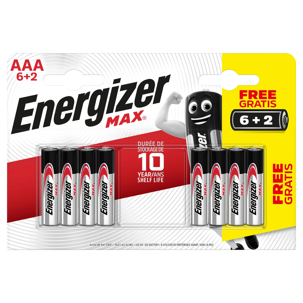 Energizer Batterij Alkaline Max - Aaa 1,5V - Lr03 - Blister 6+2