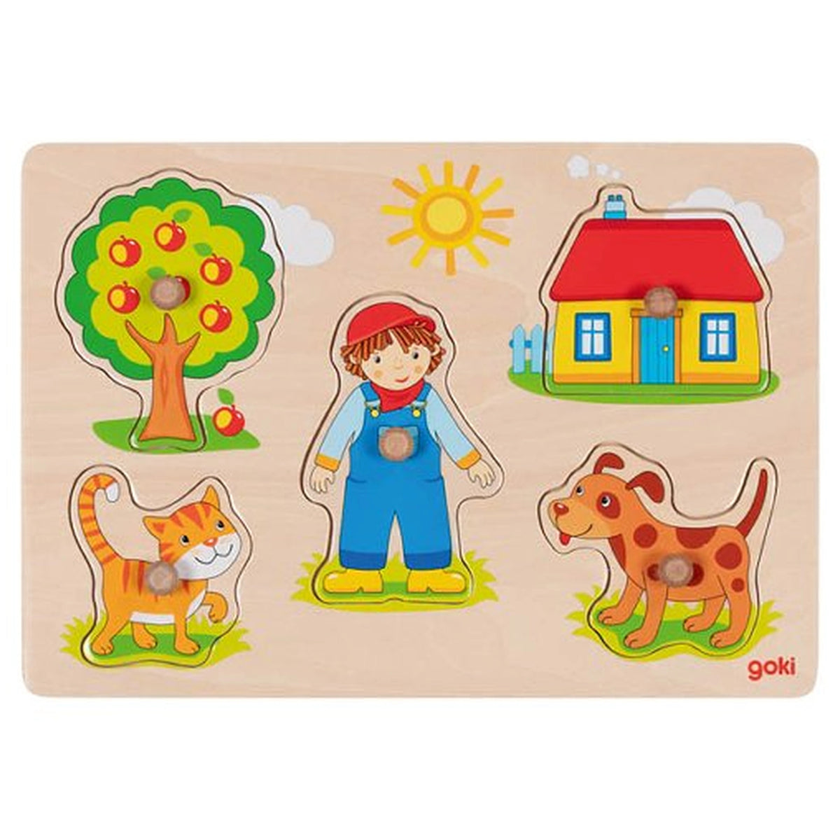 GOKI - Cat Dog Lift-Out Puzzle - Puzzles