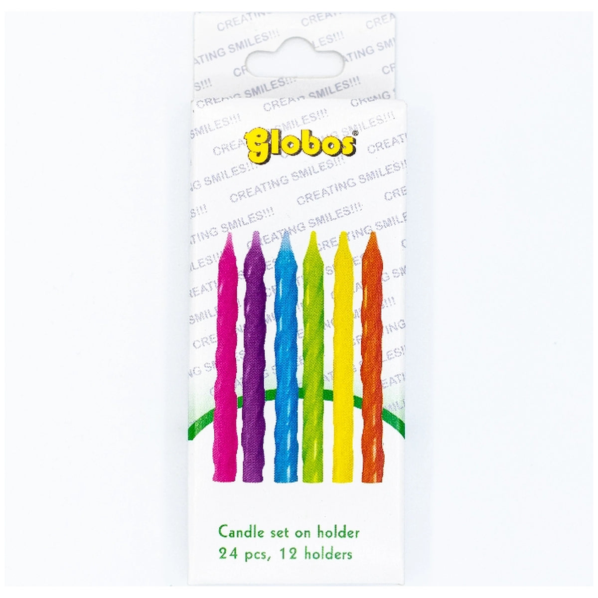 Globo - Verjaardagskaarsen met Houdertjes - Assortiment Kleuren