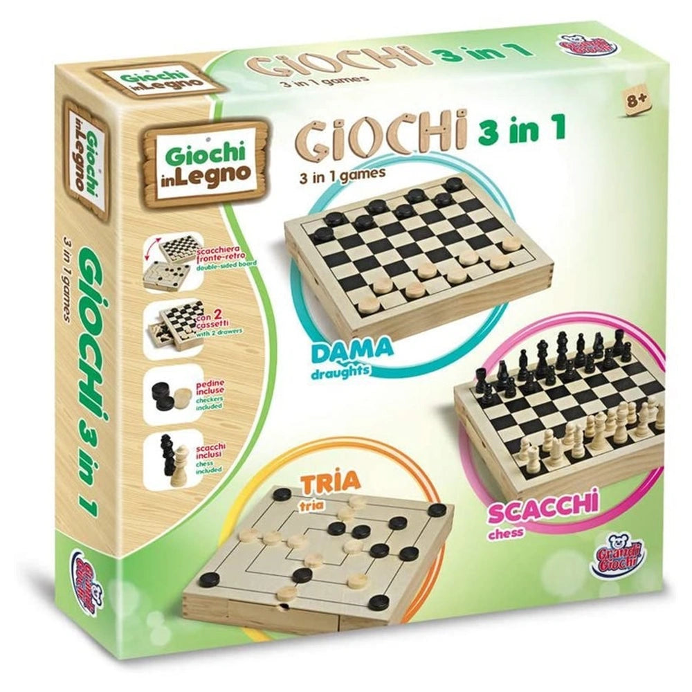 Grandi Giochi - Schach - und Dame - Spiel - Brettspiele - 8+ - GRGGG95001