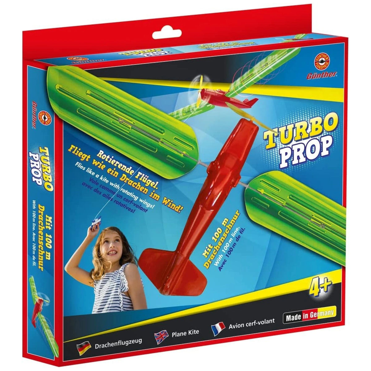Gunther Flugspiele - Turbo Prop Kite Plane With 100M String 48X21Cm - Outdoor Play Equipment