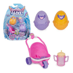 Hatchimals Alive Hatch N’ Stroll Playset with Stroller Toy and 2 Mini Figures