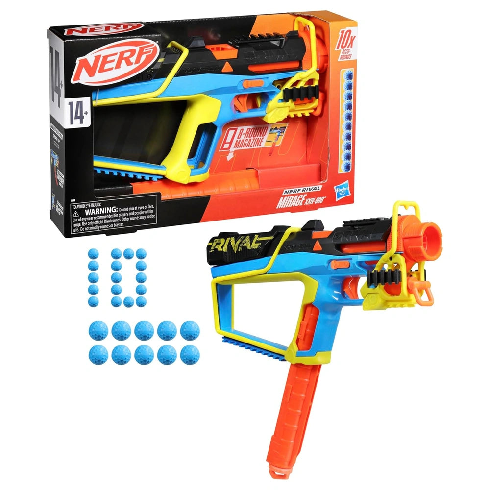 Jazwares - Outdoor Play Equipment - Nerf Rival Mirage XXIV-800 Blaster - High-Precision Accu-Rounds - 14+ Yrs
