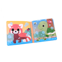 Johntoy - The Wooden Wildies Family Bath Book In Box - Bath Toys