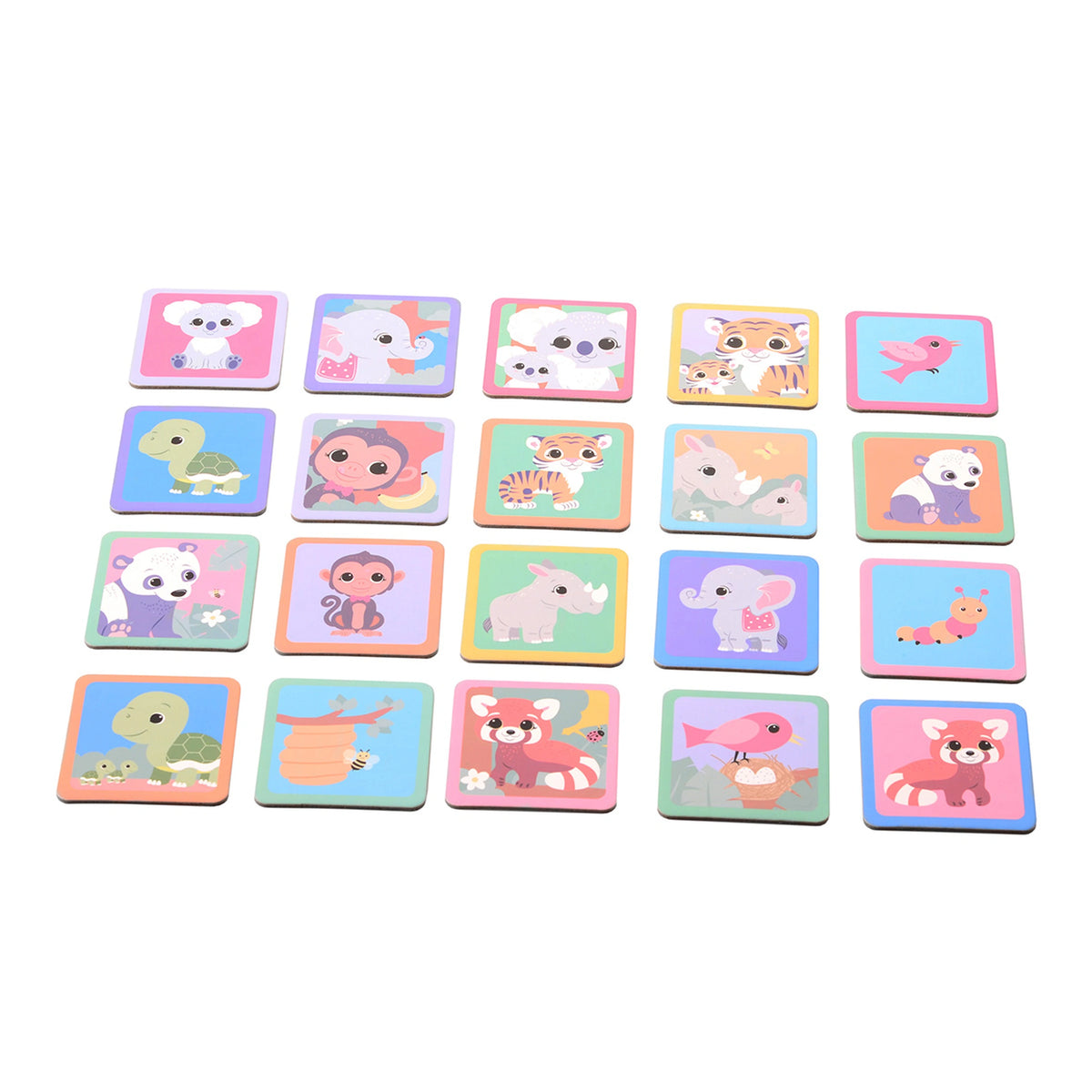 Johntoy - The Wooden Wildies Family Memo Spel - Card Games