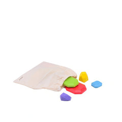 Johntoy - Wooden Rainbow Stacking Rocks - Sorting & Stacking Toys