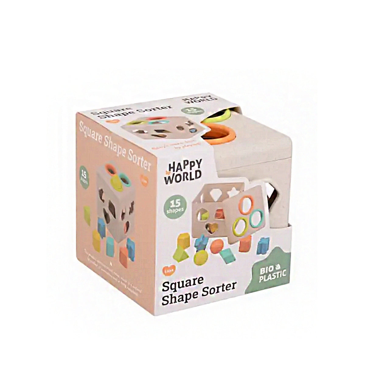 Joueco - Happy World Square Shape Sorter - Baby Activity Toys