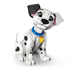 LEGO 101 Dalmatians Puppy Construction Set featuring a cute Dalmatian puppy with a blue collar, black spots, and a playful expression.