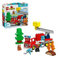LEGO - Camion de pompier DUPLO avec tuyau et pompier - Jouets de construction