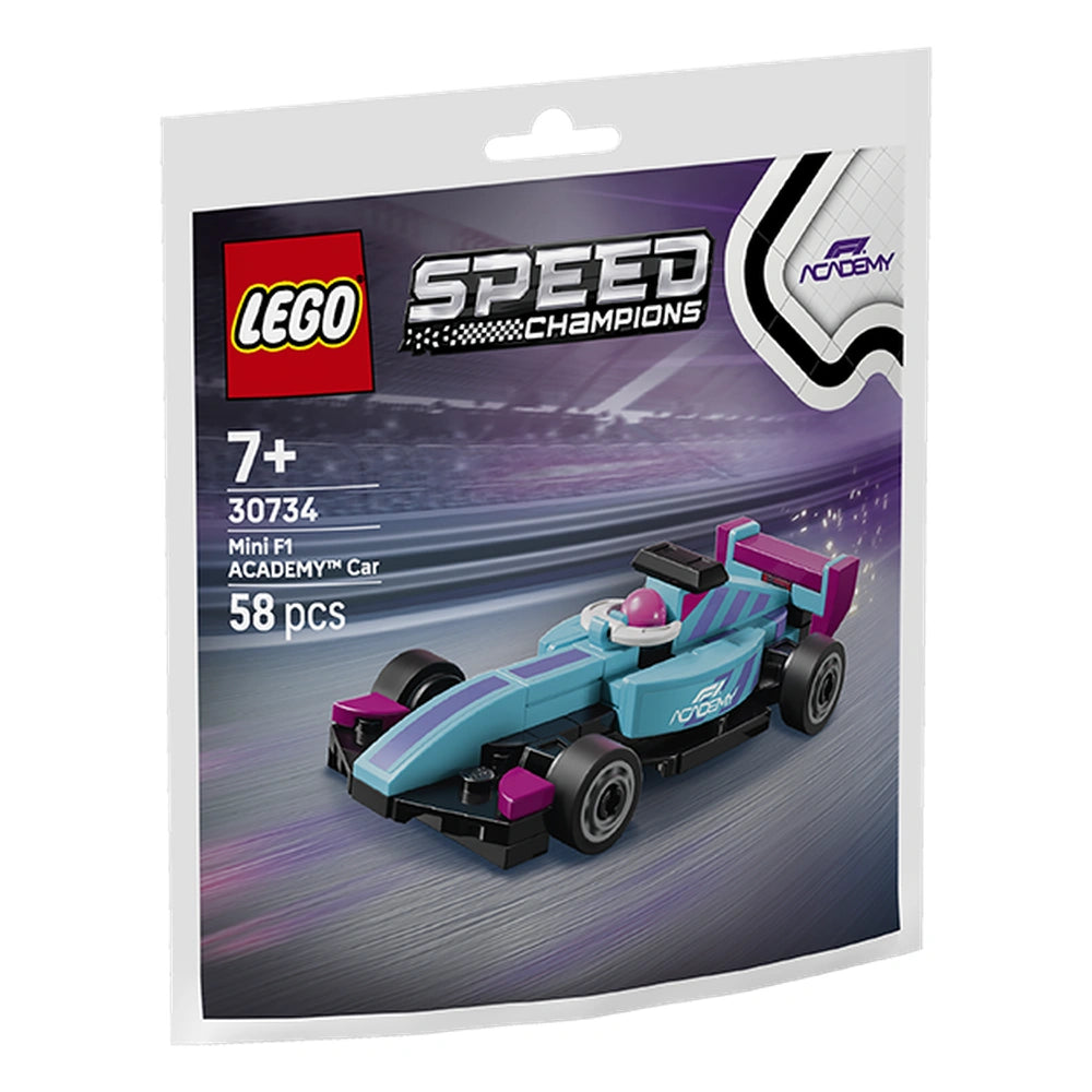 LEGO  Speed Champions (30734) Mini F1 ACADEMY Car - 42 Pcs - Collectible Racing Polybag - Age +7 - Construction Set Toys