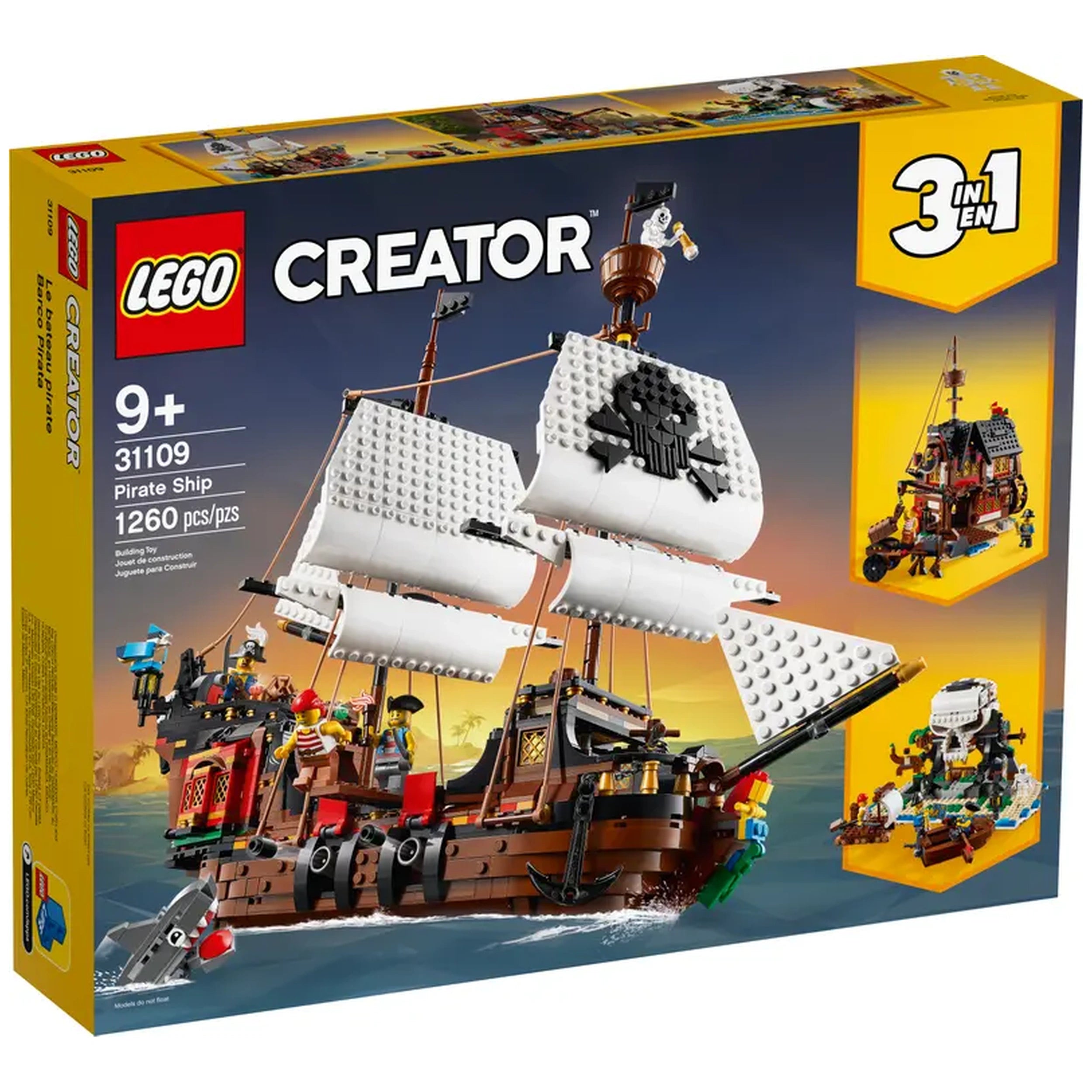 Lego - Creator 3 in 1 - Pirate Ship - Construction Set Toys
