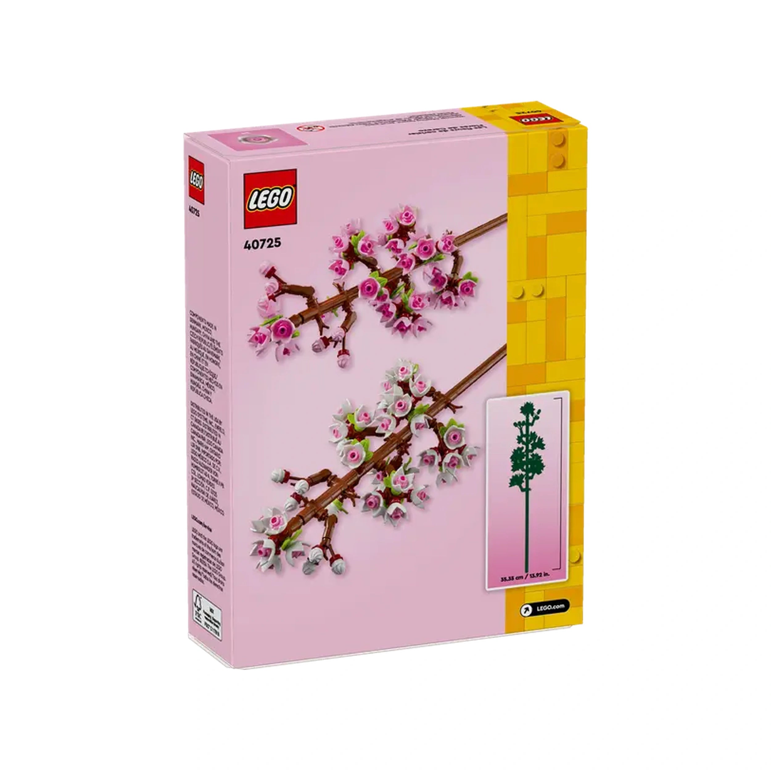 LEGO Creator Cherry Blossoms (40725) construction set box featuring pink cherry blossom twigs with delicate white and pink buds.