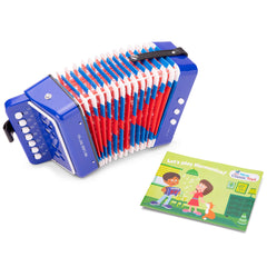 New Classic Toys - Accordion With Music Book - Blue - Musical Instruments