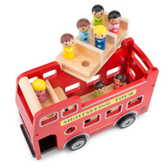 New Classic Toys - City Tour Bus With 9 Play Figures - Play Vehicles