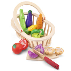 New Classic Toys - Cuttingset - Vegetable Basket - Pretend Professions & Role Playing