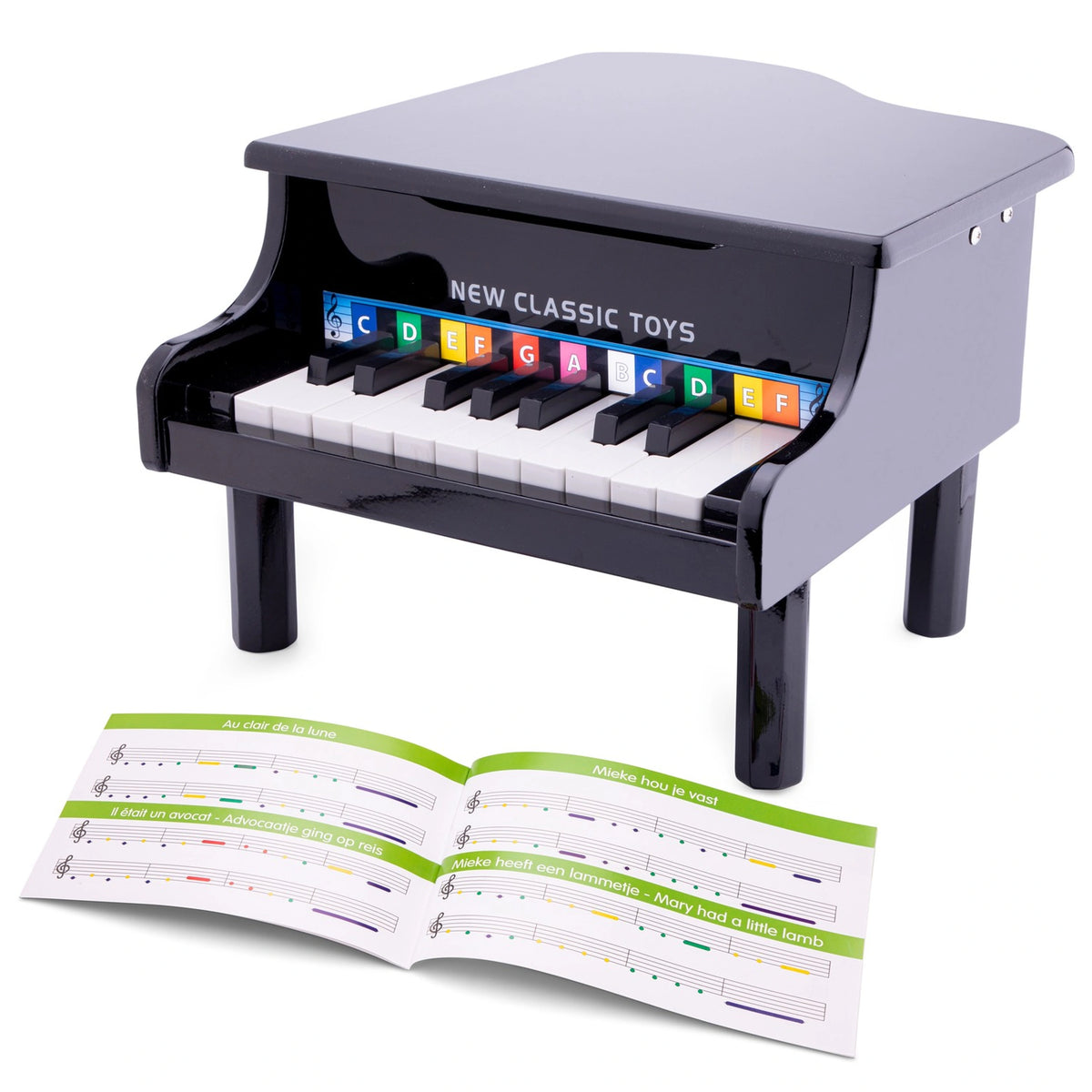 New Classic Toys - Grand Piano - 18 Keys - Black - Musical Instruments