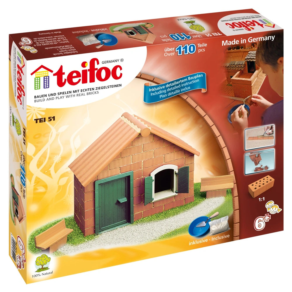 New Classic Toys - Model Making - Teifoc Summerhouse Starter Box - Real Clay - 6+ Yrs - Educational Play
