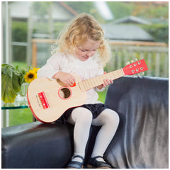 New Classic Toys - Toy Guitar Deluxe - Natural/Red - Musical Instruments