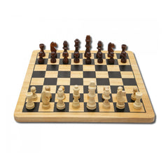 Noris - Deluxe Holz - Schach & Dame - Brettspiele - Internationale Ausgabe - Brettspiele