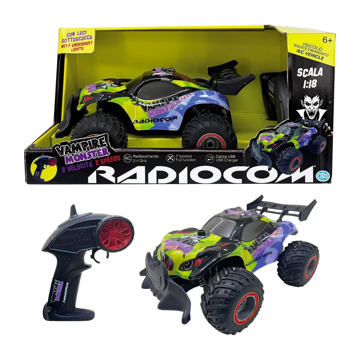 ODS - RC Vampire Monster Radiocom 1:18 Spielzeuge Fahrzeuge