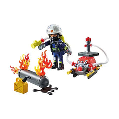 PLAYMOBIL - Feuerwehrmann mit Wasserpumpe - Spielsets