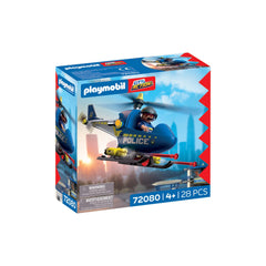 PLAYMOBIL - Police Helicopter - City Action - Age +4 - 72080 - 80772080