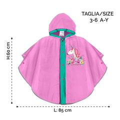 Perletti - Ponchos - Magic Unicorn Rain Poncho - Reflective - 3-6 Yrs - Girls