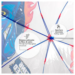 Perletti - Rain Umbrellas - Racing Car Umbrella - Windproof - 3-6 Yrs